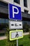 Road sign PARKING FOR DISABLED PERSONS