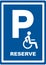 road sign, parking lot for wheelchair users, eps.