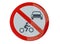 Road sign the passage of vehicles and bikes prohibited