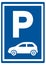 Road sign for passenger car parking, vector icon