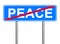 Road sign. Peace termination location mark