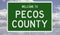 Road sign for Pecos County