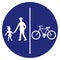 Road sign, pedestrian and bicyclist road sign pedestrian and bicyclist