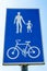 Road sign for pedestrians and cyclists