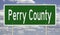 Road sign for Perry County