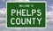 Road sign for Phelps County