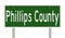 Road sign for Phillips County