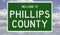 Road sign for Phillips County
