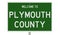 Road sign for Plymouth County