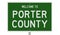 Road sign for Porter County