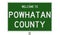 Road sign for Powhatan County