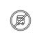 road sign prohibition to buses icon. Element of traffic signs icon for mobile concept and web apps. Thin line road sign