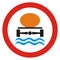 Road sign. Prohibitory sign. No vehicles carrying dangerous water pollutants.