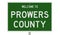Road sign for Prowers County