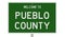 Road sign for Pueblo County
