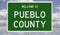 Road sign for Pueblo County