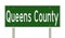 Road sign for Queens County