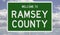 Road sign for Ramsey County