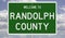 Road sign for Randolph County