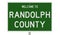 Road sign for Randolph County