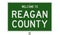 Road sign for Reagan County