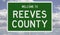 Road sign for Reeves County