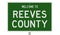 Road sign for Reeves County