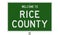 Road sign for Rice County