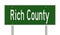 Road sign for Rich County
