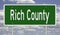 Road sign for Rich County