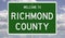 Road sign for Richmond County