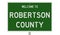 Road sign for Robertson County