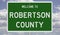 Road sign for Robertson County