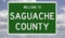 Road sign for Saguache County