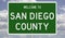 Road sign for San Diego County
