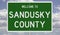 Road sign for Sandusky County
