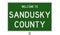 Road sign for Sandusky County