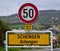 Road sign in Schengen, Luxembourg