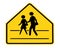 Road sign - school crossing with lines