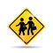 Road sign school zone icon