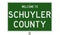 Road sign for Schuyler County