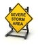 Road sign - severe storm area