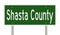 Road sign for Shasta County