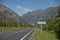 Road sign showing directions to famous tourist destination Troll Wall in Trollveggen in Norway