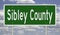 Road sign for Sibley County