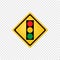 Road sign signal ahead icon