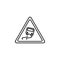road sign slippery road icon. Element of traffic signs icon for mobile concept and web apps. Thin line road sign slippery road