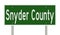 Road sign for Snyder County
