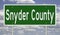 Road sign for Snyder County
