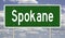 Road sign for Spokane Washington